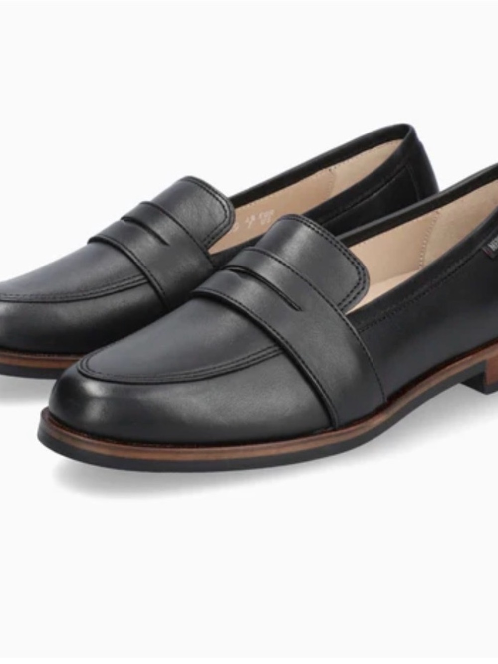 Mephisto Women's Black Leather Slip-On Loafers sz 8 - Matt Black